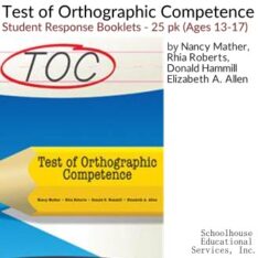 Test of Orthographic Competence Student Response Booklet Age 13-17 Product Image