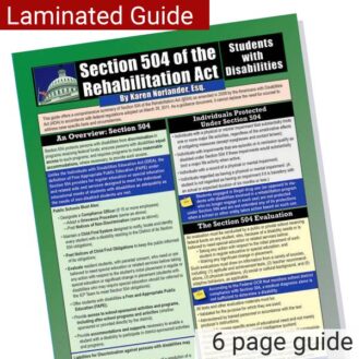 Section 504 of the Rehabilitation Act: Students with Learning Disabilities, 2nd Ed. Laminated Guide Product Image