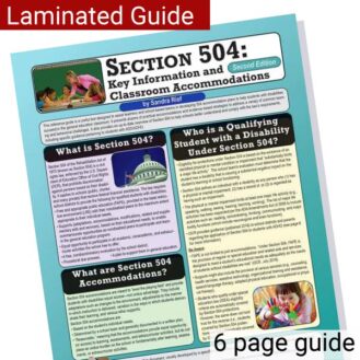Section 504: Key Information and Classroom Accommodations, 2nd Ed. Laminated Guide Product Image