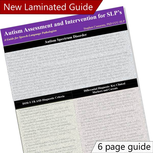 Get classroom help with Autism and Speech - Laminated guide for Speech-Language Pathologists
